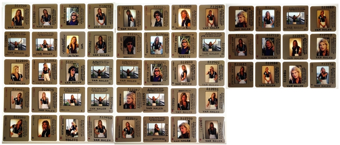 Van Halen 1981 Lot of 52 Color Positive Slides of David Lee Roth & Alex Van Halen With Transfer Rights