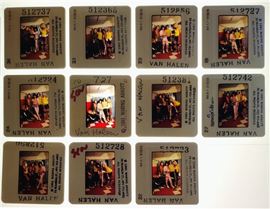 Van Halen 1981 Lot of 11 Color Slides Backstage Band Photo Session With Transfer Rights