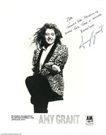 Amy Grant 1986 Unguarded Tour Signed Photo & Laminated Pass