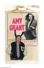Amy Grant 1986 Unguarded Tour Signed Photo & Laminated Pass