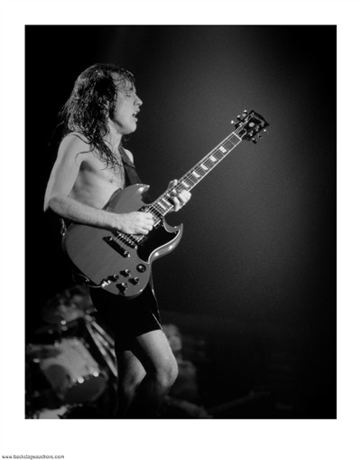 AC/DC Angus Young 1986  Zurich, Switzerland Exclusive Alex Solca Signed Photo