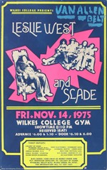 Leslie West & Slade 1975 Wilkes-Barre, Pennsylvania Concert Poster
