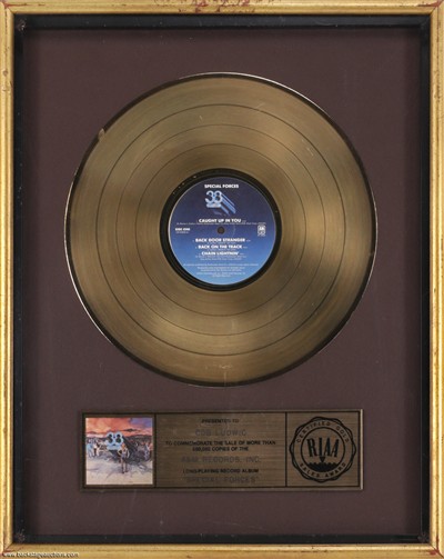.38 Special 1982 Special Forces RIAA Gold Record Award Presented To Bob Ludwig w/ COA 