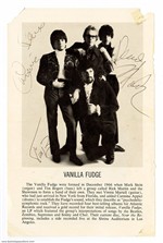 Vanilla Fudge 1969 Band Signed Fillmore East Program Clipping 