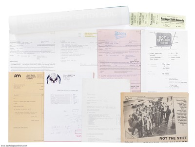 Sons of Stiff Tour 1980 Lyon, France Promoter File, Contracts, Tickets, Concert Poster