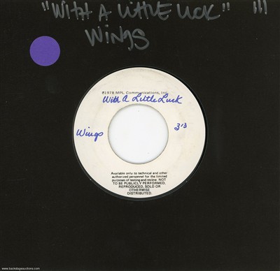 Wings 1978 With A Little Luck U.S. 7-inch Test Pressing 