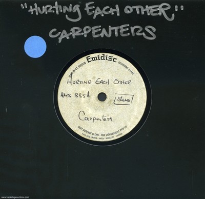 Carpenters 1972 Hurting Each Other Lot of 3 Acetate & Test Pressing 7-inch Singles