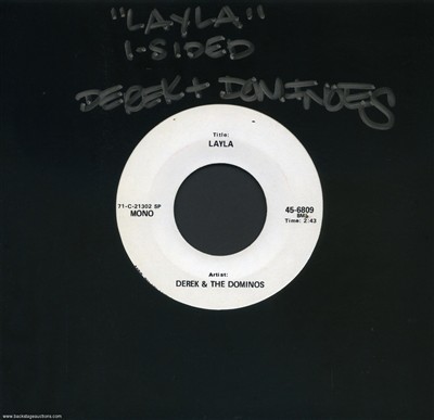 Derek & The Dominos 1971 Layla U.S. 7-inch Test Pressing