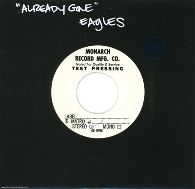Eagles 1974 Already Gone Lot of 2 U.S. Test Pressing 7-inch Singles