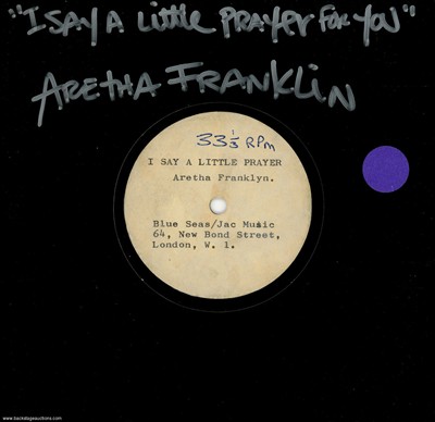 Aretha Franklin 1968 I Say A Little Prayer U.K. 5-inch Acetate