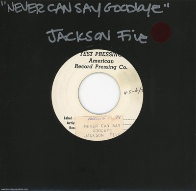 The Jackson 5 1971 Never Can Say Goodbye U.S. 7-inch Test Pressing