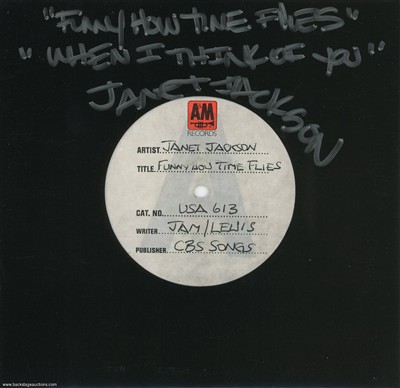 Janet Jackson 1987 Funny How Time Flies U.K. 7-inch Test Pressing