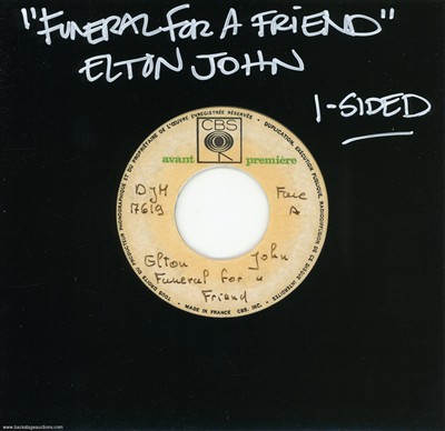 Elton John 1974 Funeral For A Friend France 7-inch Test Pressing