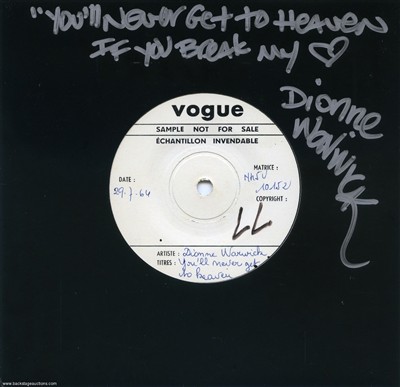 Dionne Warwick 1964 - 1982 Lot of 2 U.S. / France 7-inch Test Pressings