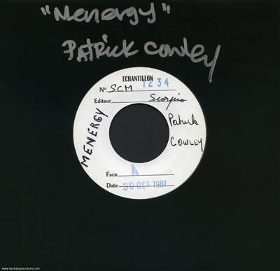 Patrick Cowley 1981 Menergy France 7-inch Test Pressing