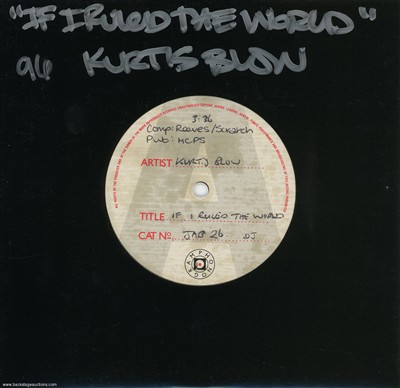 Kurtis Blow 1985 If I Ruled The World U.K. 7-inch Acetate