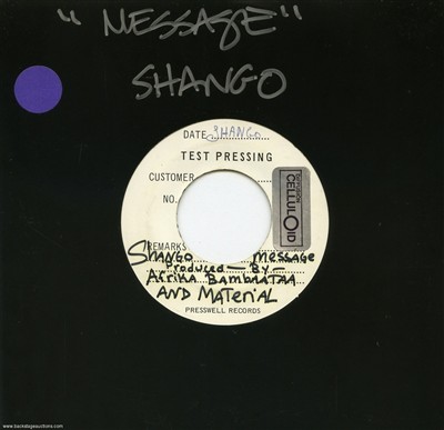 Shango 1983 Shango Message U.S. 7-inch Test Pressing