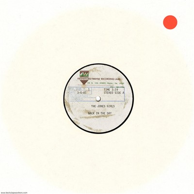 Jones Girls 1980 Back In The Day U.S. 10-inch Acetate