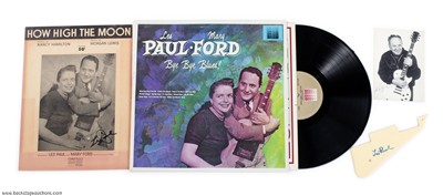 Les Paul Lot of Signed LP, Photo, Print & Pickguard 