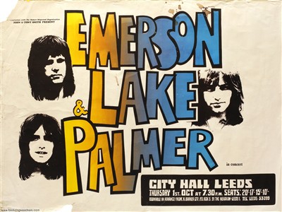 Emerson, Lake & Palmer 1970 Leeds, England Original Concert Poster