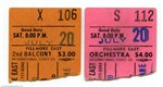 Jefferson Airplane 1968 Lot of 2 Original Fillmore East Concert Ticket Stubs