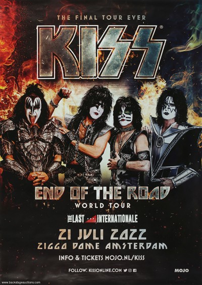 KISS 2022 End Of The Road Tour Amsterdam, Netherlands Concert Poster