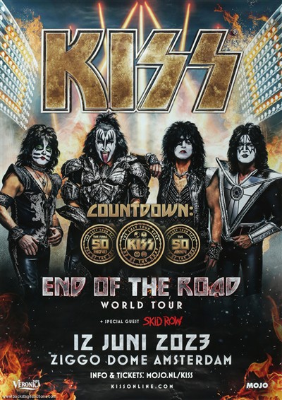 KISS 2023 End Of The Road Tour Amsterdam, Netherlands Concert Poster