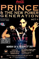 Prince 1993 Birmingham England Original European Tour Concert Poster