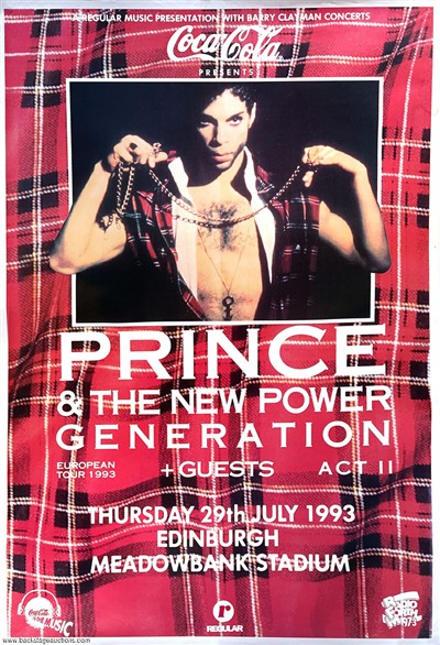 Prince 1993 Edinburgh Scotland Original European Tour Subway Concert Poster
