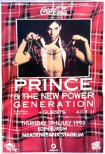 Prince 1993 Edinburgh Scotland Original European Tour Subway Concert Poster