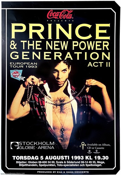 Prince 1993 Stockholm Sweden Original European Tour Concert Poster