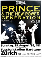Prince 1993 Zurich Switzerland Original European Tour Concert Poster