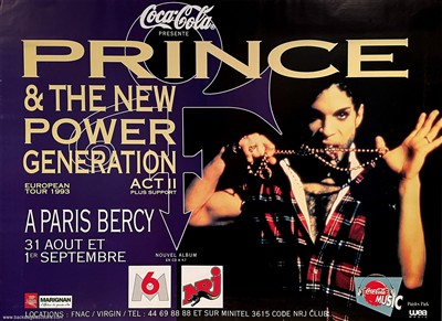 Prince 1993 Paris France Original European Tour Concert Poster
