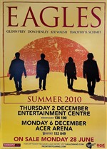 Eagles 2010 Summer Tour Sydney Australia Original Concert Poster