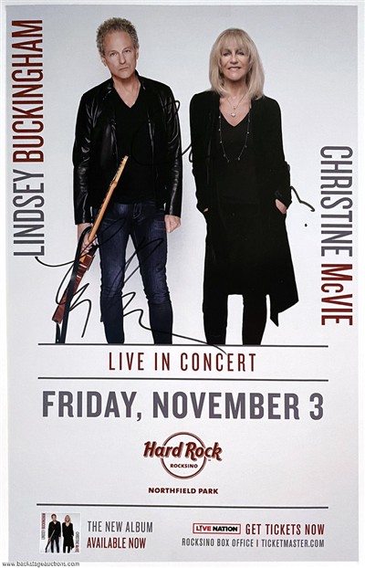 Fleetwood Mac Buckingham McVie 2017 Signed Northfield Ohio Concert Poster w / COA