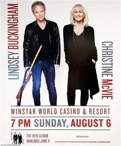 Fleetwood Mac Buckingham McVie 2017 Thackerville Oklahoma Concert Poster