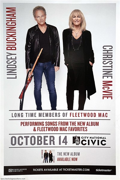 Fleetwood Mac Buckingham McVie 2017 San Jose California Concert Poster