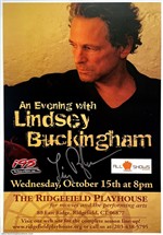 Fleetwood Mac Lindsey Buckingham 2008 Signed Ridgefield CT Concert Poster w / COA