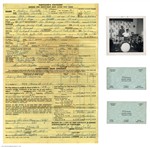 The Velvatones 1961 Business Cards, John Barbata Photo & Drum Receipt Lot