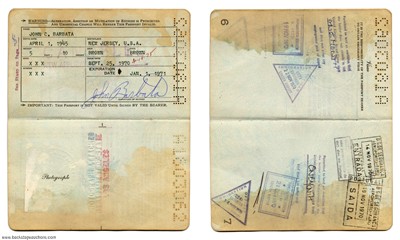 Crosby Stills Nash & Young 1970 John Barbata Issued Passport