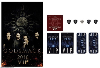 Godsmack 2018 - 2023 Tour Poster, VIP Passes & Guitar Picks Lot