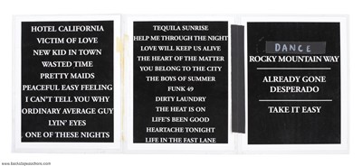 Eagles 1996 Hell Freezes Over European Tour Crew Used Laminated Set List