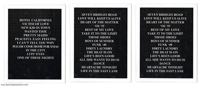 Eagles 1999 December 28 Las Vegas Crew Used Laminated Set List
