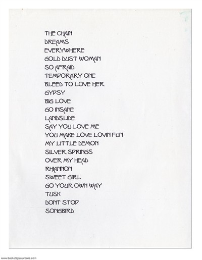 Fleetwood Mac 1997 May 22 & 23 The Dance Burbank CA Set List