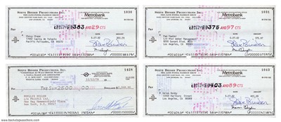 Steve Binder Productions 1978 - 1983 Celebrity Cancelled Checks Chevy Chase, Phyllis Diller