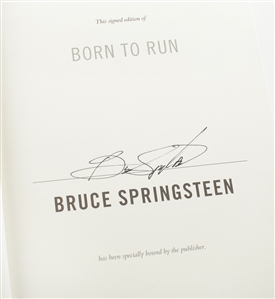 Bruce Springsteen Signed “Born to Run” Book