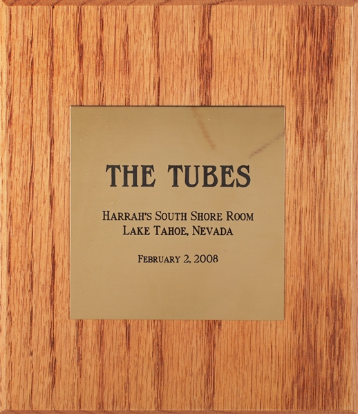 The Tubes 2008 Harrah’s South Shore Room Lake Tahoe, Nevada Plaque