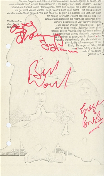 Black Sabbath Vintage Signed German Magazine Clipping w COA