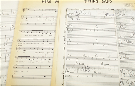 Group of Lyric Sheets from Jack Bruce & Corky Laing