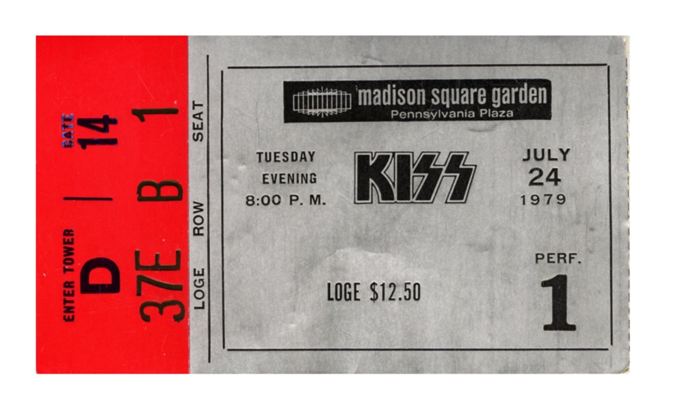 KISS Madison Square Garden 7/24/1979 Full Concert Ticket